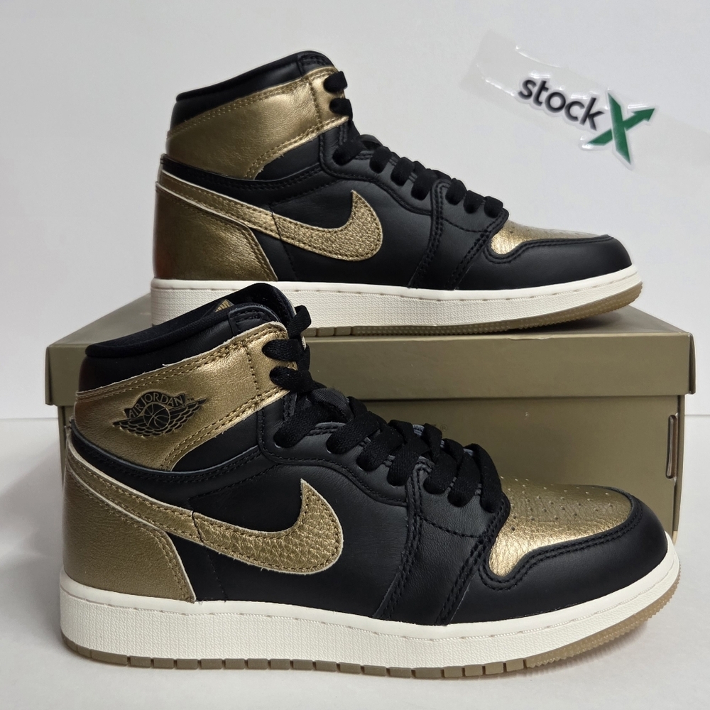 Air Jordan Retro 1 High OG FD1437 O71 Black/Metallic Gold/Sail Women's 7 Y 5.5
